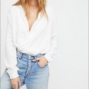 Free People CP Shades doublecloth wrap top